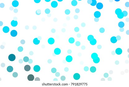 Light BLUE vector banner with circles, spheres. Abstract spots. Background of Art bubbles in halftone style with colored gradient.