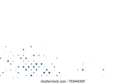 Light BLUE vector banner with circles, spheres. Abstract spots. Background of Art bubbles in halftone style with colored gradient.