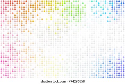 Light BLUE vector banner with circles, spheres. Abstract spots. Background of Art bubbles in halftone style with colored gradient.
