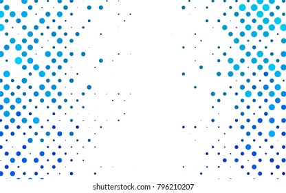Light BLUE vector banner with circles, spheres. Abstract spots. Background of Art bubbles in halftone style with colored gradient.