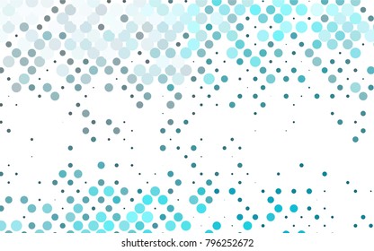 Light BLUE vector banner with circles, spheres. Abstract spots. Background of Art bubbles in halftone style with colored gradient.