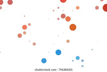 Light BLUE vector banner with circles, spheres. Abstract spots. Background of Art bubbles in halftone style with colored gradient.