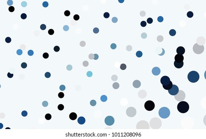 Light BLUE vector banner set of circles, spheres. 