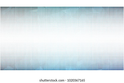 Light BLUE vector banner set of circles, spheres. Donuts Background. Creative Design Templates. Technology halftone illustration.