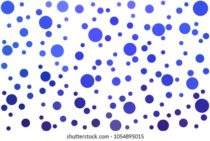 Light BLUE vector banner set of circles, spheres. Donuts Background. Creative Design Templates. Technology halftone illustration.