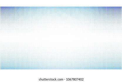 Light BLUE vector banner set of circles, spheres. Donuts Background. Creative Design Templates. Technology halftone illustration.