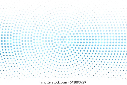Light BLUE vector banner set of circles, spheres. Donuts Background. Creative Design Templates. Technology halftone illustration.