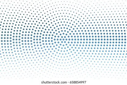 Light BLUE vector banner set of circles, spheres. Donuts Background. Creative Design Templates. Technology halftone illustration.