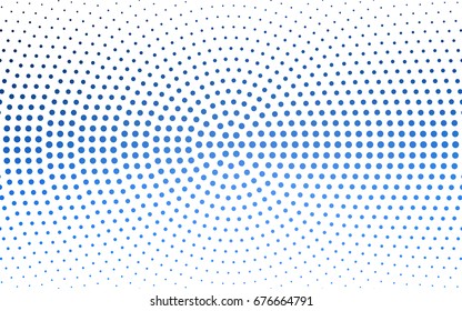 Light BLUE vector banner set of circles, spheres. Donuts Background. Creative Design Templates. Technology halftone illustration.
