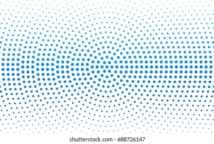 Light BLUE vector banner set of circles, spheres. Donuts Background. Creative Design Templates. Technology halftone illustration.