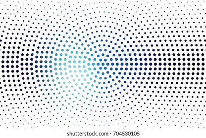 Light BLUE vector banner set of circles, spheres. Donuts Background. Creative Design Templates. Technology halftone illustration.