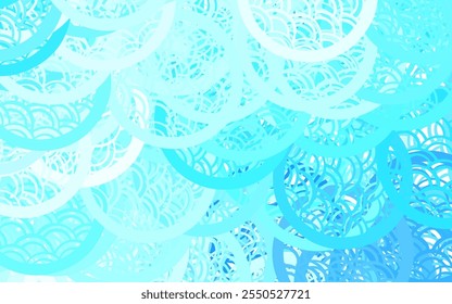 Vetor AZUL claro Ilustração colorida bonita com círculos borrados no estilo da natureza. Ilustração abstrata brilhante com gotas turvas de chuva. Papel de parede para celular.