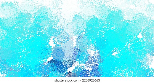 Light blue vector beautiful snowflakes backdrop with flowers. Smart geometrical abstract illustration with ice, snow. New year ad, booklets pattern.