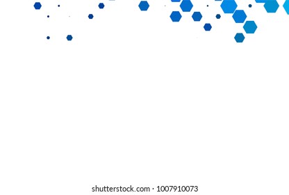 Light BLUE vector blurry hexagon background design. Geometric background in Origami style with gradient. 