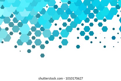 Light BLUE vector blurry hexagon background design. Geometric background in Origami style with gradient. 