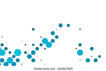Light BLUE vector blurry hexagon background design. Geometric background in Origami style with gradient. 