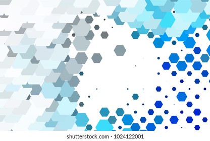 Light BLUE vector blurry hexagon background design. Geometric background in Origami style with gradient. 