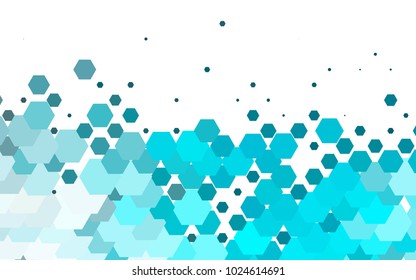 Light BLUE vector blurry hexagon background design. Geometric background in Origami style with gradient. 
