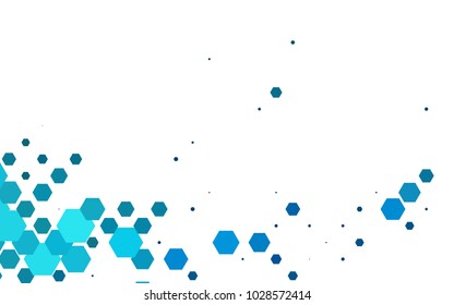 Light BLUE vector blurry hexagon background design. Geometric background in Origami style with gradient. 