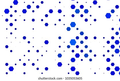 Light BLUE vector blurry hexagon background design. Geometric background in Origami style with gradient. 