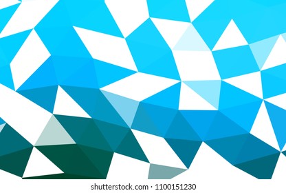 Light BLUE vector blurry hexagon blurry triangle. A sample with polygonal shapes. The best triangular design for your business.