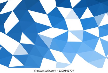 Light BLUE vector blurry hexagon blurry triangle. Geometric illustration in Origami style with gradient.  The best triangular design for your business.