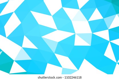 Light BLUE vector blurry hexagon blurry triangle. A sample with polygonal shapes. Brand new design for your business.
