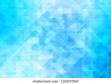Light BLUE vector blurry hexagon blurry triangle. A sample with polygonal shapes. Brand new design for your business.
