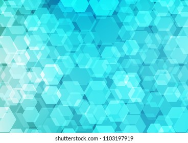 Light BLUE vector blurry hexagon template. A vague abstract illustration with gradient. Brand new style for your business design.