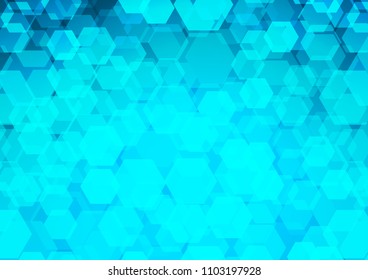 Light BLUE vector blurry hexagon template. Shining colored illustration in a Brand new style. A completely new design for your business.