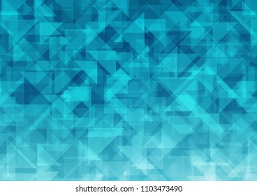 Light BLUE vector blurry hexagon blurry triangle. Creative illustration in halftone style with gradient. Triangular pattern for your business design.