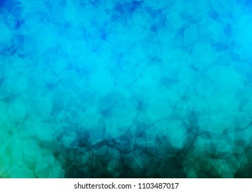 Light BLUE vector blurry hexagon background. Creative geometric illustration in Origami style with gradient. Brand new design for your business.