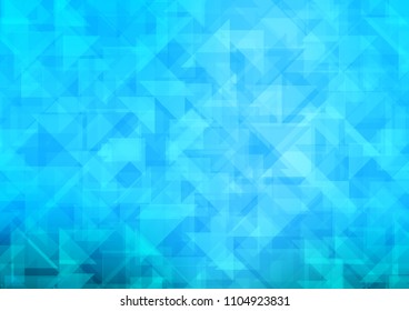 Light BLUE vector blurry hexagon blurry triangle. Shining illustration, which consist of triangles. The textured pattern can be used for background.