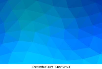Light BLUE vector blurry hexagon blurry triangle. Geometric illustration in Origami style with gradient.  The polygonal design can be used for your web site.