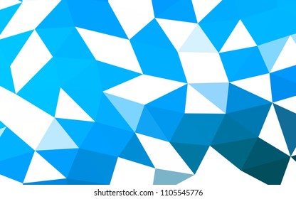 Light BLUE vector blurry hexagon blurry triangle. A completely new color illustration in a vague style. The best triangular design for your business.