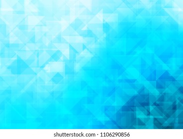 Light BLUE vector blurry hexagon blurry triangle. Triangular geometric sample with gradient.  Brand new style for your business design.