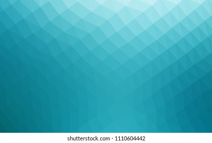 Light BLUE vector blurry hexagon pattern. Triangular geometric sample with gradient.  The textured pattern can be used for background.