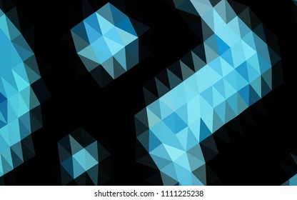 Light BLUE vector blurry hexagon template. Shining illustration, which consist of triangles. Triangular pattern for your business design.