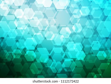Light BLUE vector blurry hexagon background. Brand new colored illustration in blurry style with gradient. The completely new template can be used for your brand book.