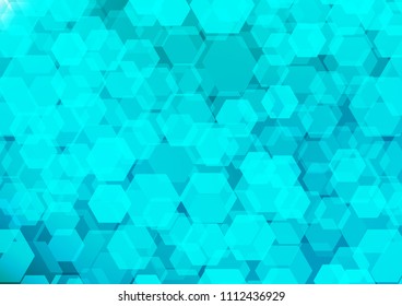 Light BLUE vector blurry hexagon template. Modern geometrical abstract illustration with gradient. The polygonal design can be used for your web site.