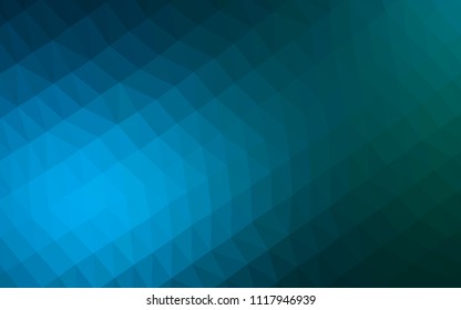 Light BLUE vector blurry hexagon pattern. Triangular geometric sample with gradient.  Triangular pattern for your business design.