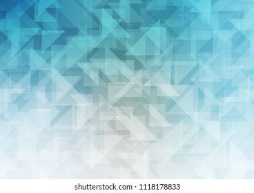 Light BLUE vector blurry hexagon texture. Triangular geometric sample with gradient.  The best triangular design for your business.
