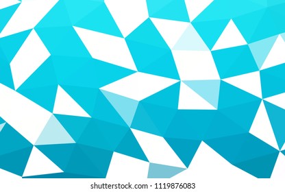 Light BLUE vector blurry hexagon blurry triangle. Colorful illustration in abstract style with gradient. The best triangular design for your business.