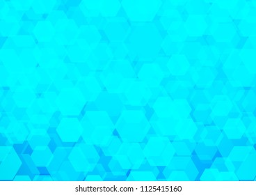 Light BLUE vector blurry hexagon pattern. Modern geometrical abstract illustration with gradient. The template can be used as a background for cell phones.