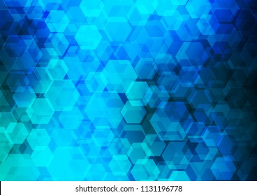 Light BLUE vector blurry hexagon background. An elegant bright illustration with gradient. Brand new style for your business design.