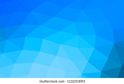 Light BLUE vector blurry hexagon blurry triangle. Creative geometric illustration in Origami style with gradient. Brand new style for your business design.
