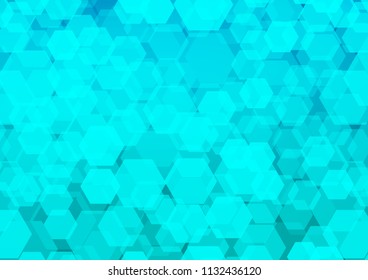 Light BLUE vector blurry hexagon background. Creative illustration in halftone style with gradient. The elegant pattern can be used as part of a brand book.