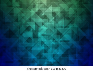 Light BLUE vector blurry hexagon blurry triangle. Geometric illustration in Origami style with gradient.  The template can be used as a background for cell phones.
