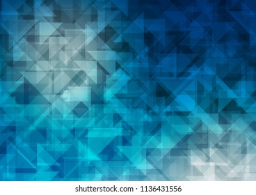 Light BLUE vector blurry hexagon blurry triangle. An elegant bright illustration with gradient. Triangular pattern for your business design.