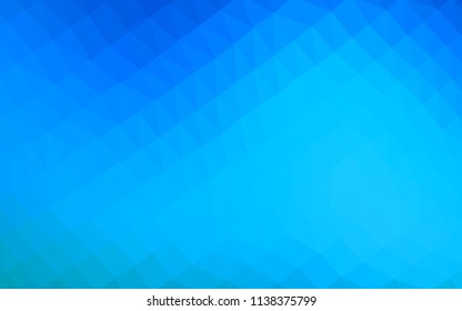 Light BLUE vector blurry hexagon pattern. Creative illustration in halftone style with gradient. Triangular pattern for your business design.